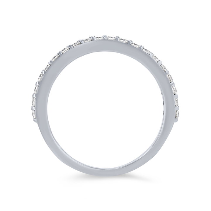 True Romance Curved Diamond Wedding Band In White Gold 14K