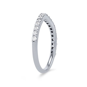 True Romance Curved Diamond Wedding Band In White Gold 14K