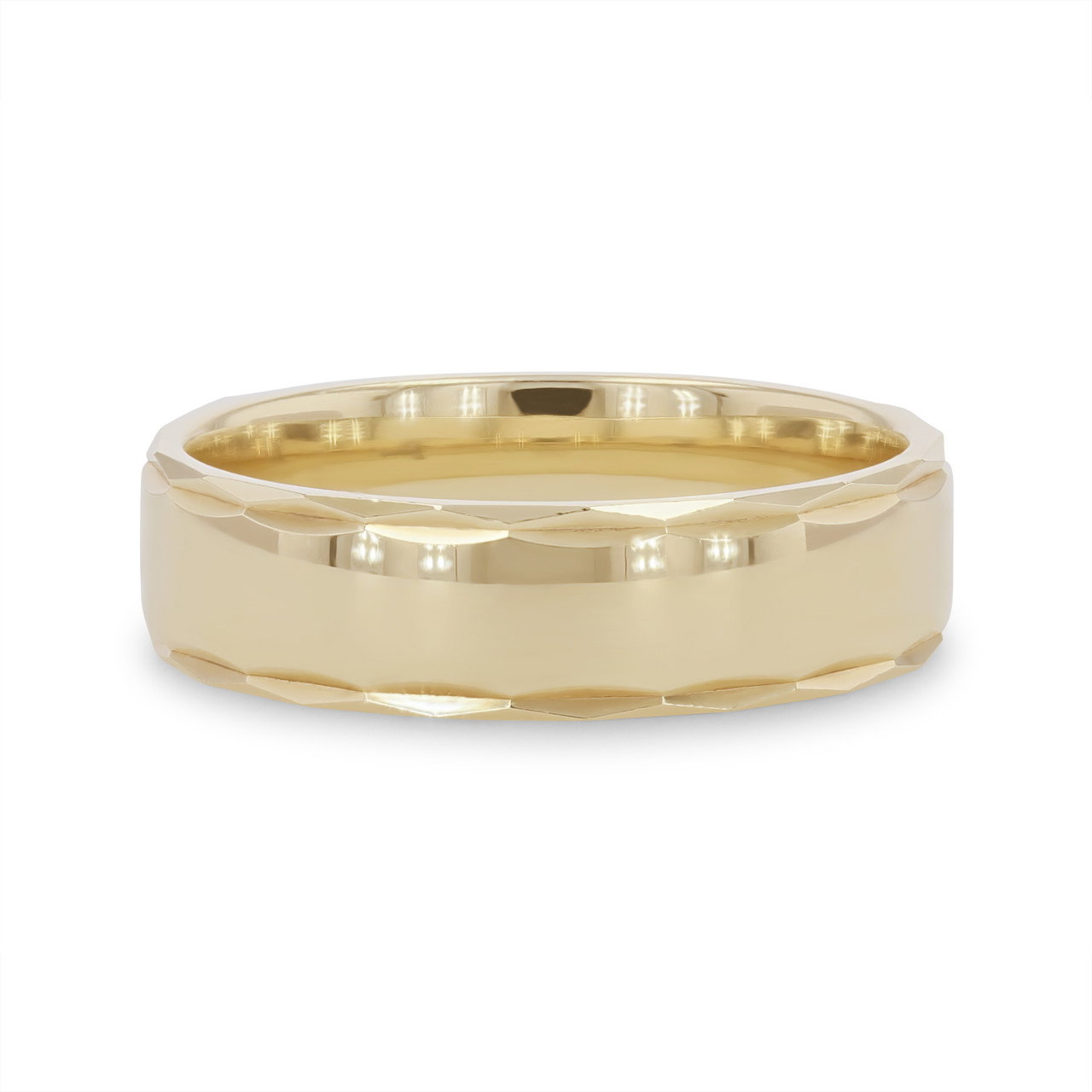 Geometric Edge 6mm Wedding Band