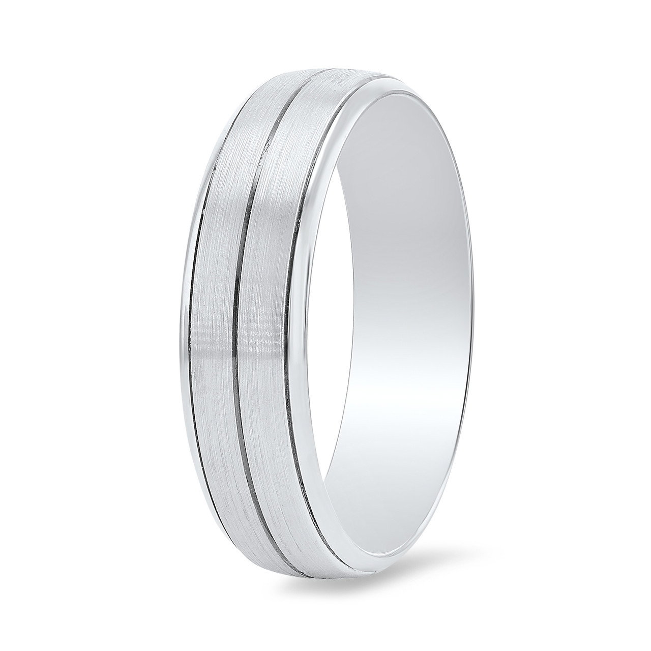 Matte Line Detail 6mm Wedding Band 1