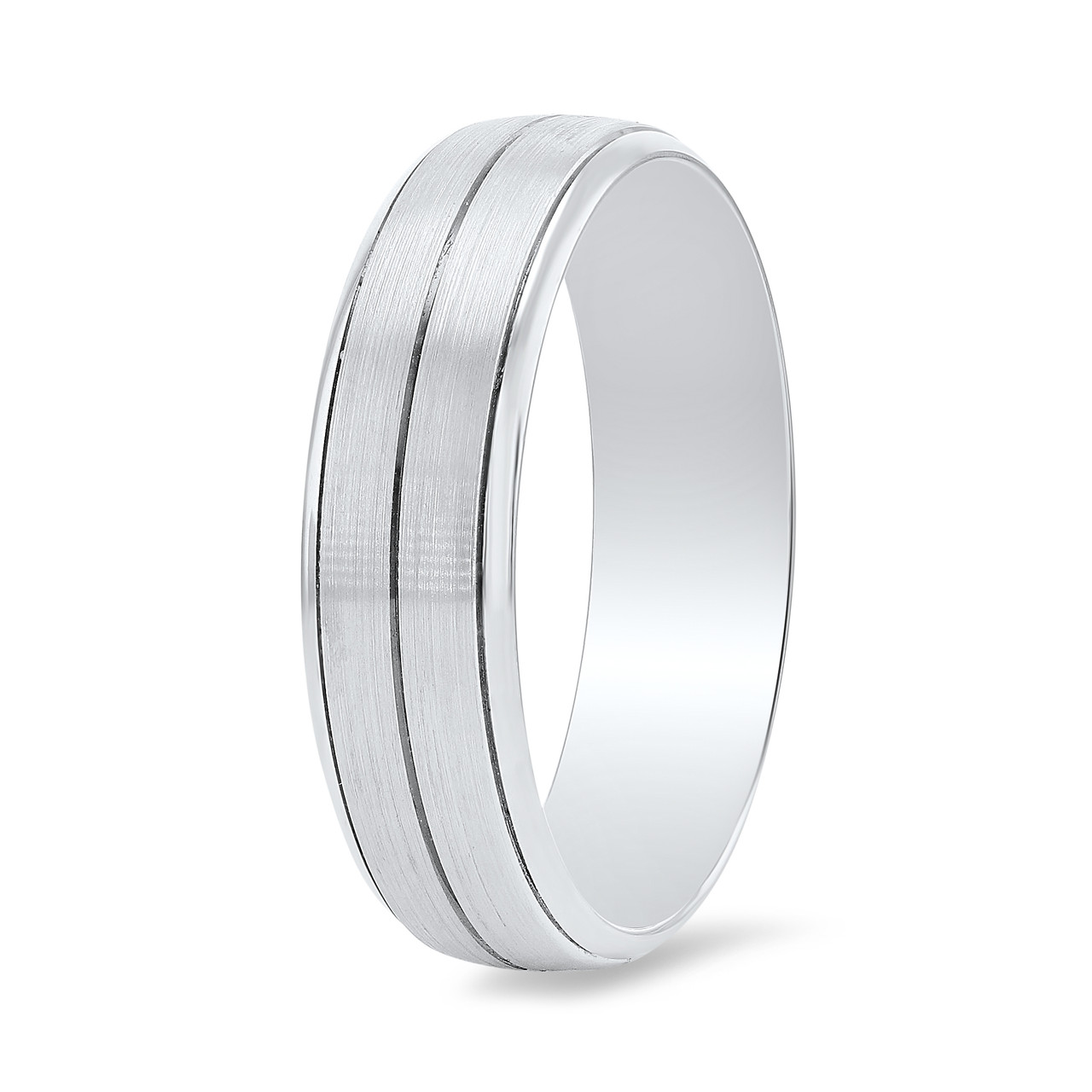 Matte Line Detail 6mm Wedding Band