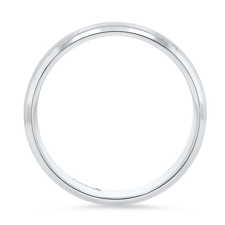 Platinum Matte Line Detail 6mm Wedding Band