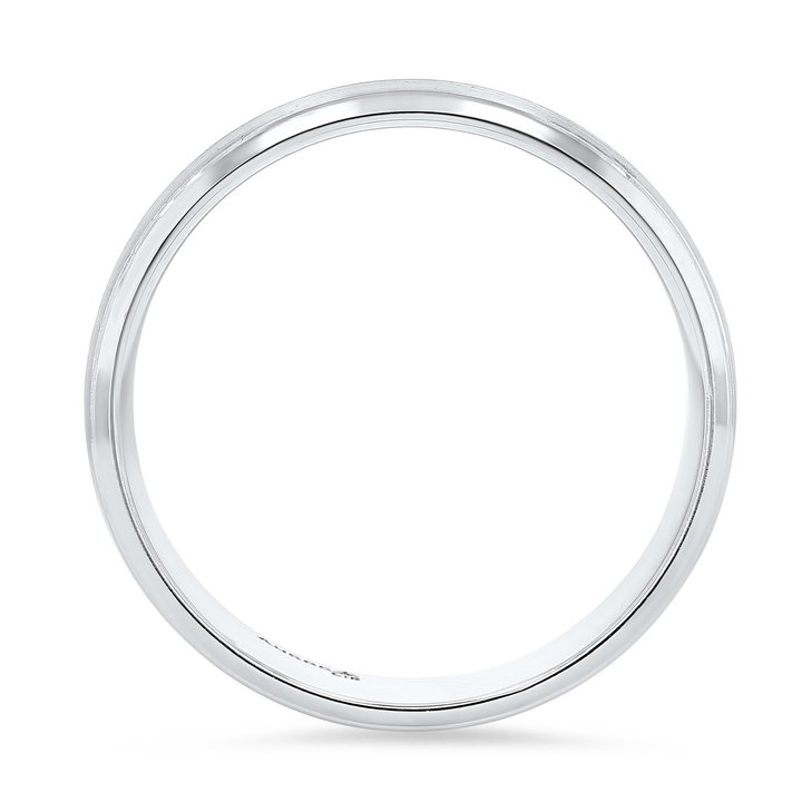 Matte Line Detail 6mm Wedding Band In White Gold 14K
