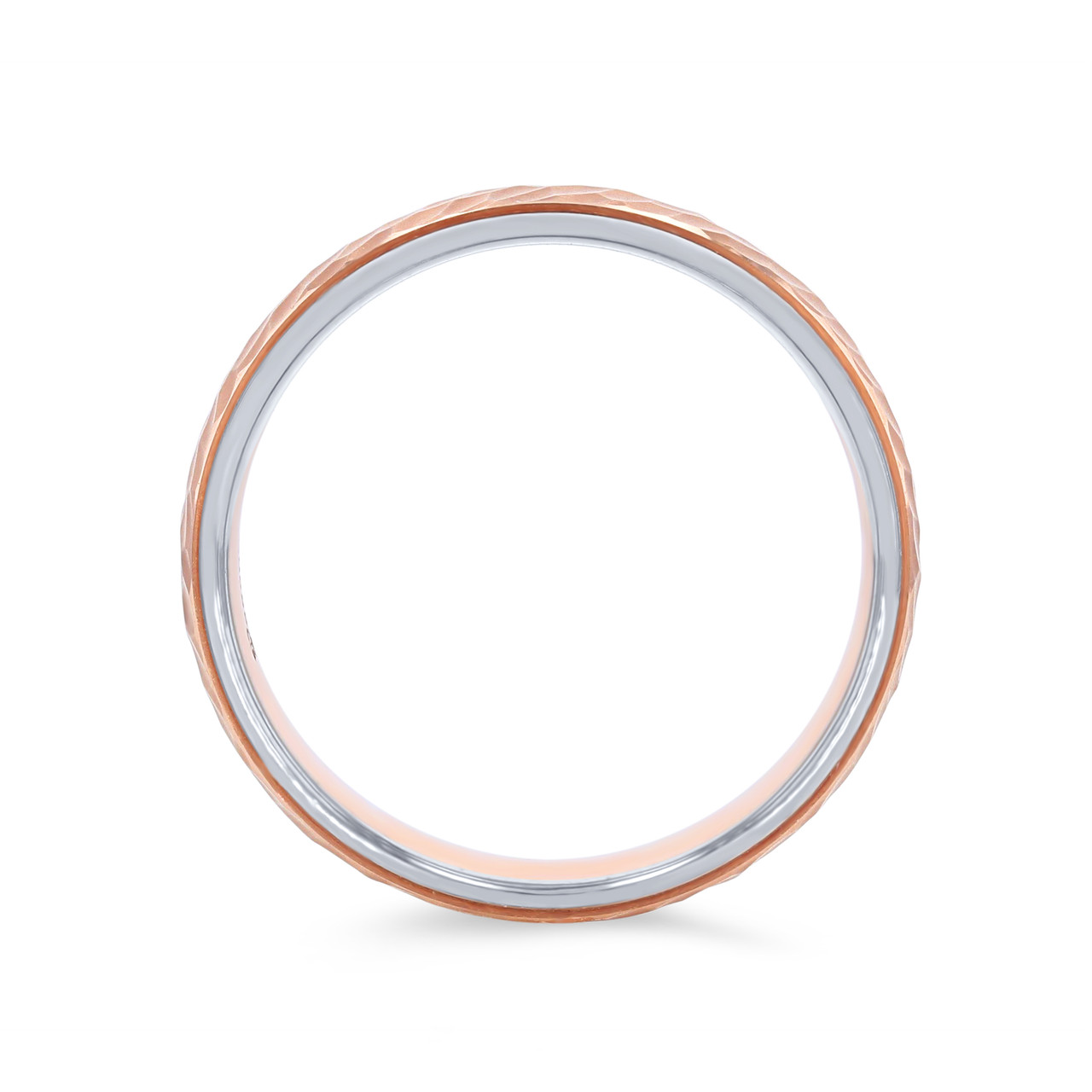 Two Tone Hammered 6mm Wedding Band 2