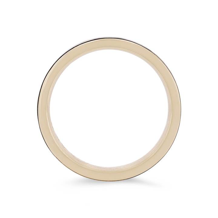 Titanium and 14k Gold Edge 6.5mm Wedding Band In White Gold/titanium 14K