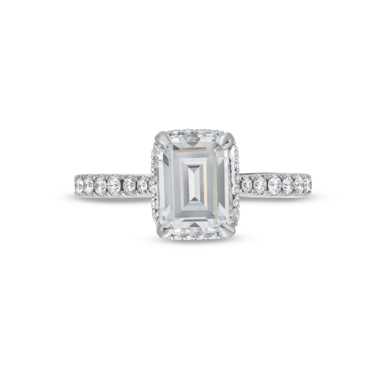 Emerald Hidden Halo Engagement Setting by Adorette