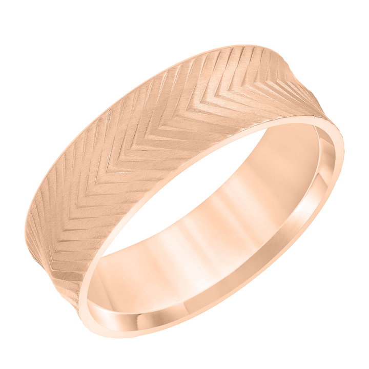 Chevron 7mm Wedding Band In Yellow Gold 14K