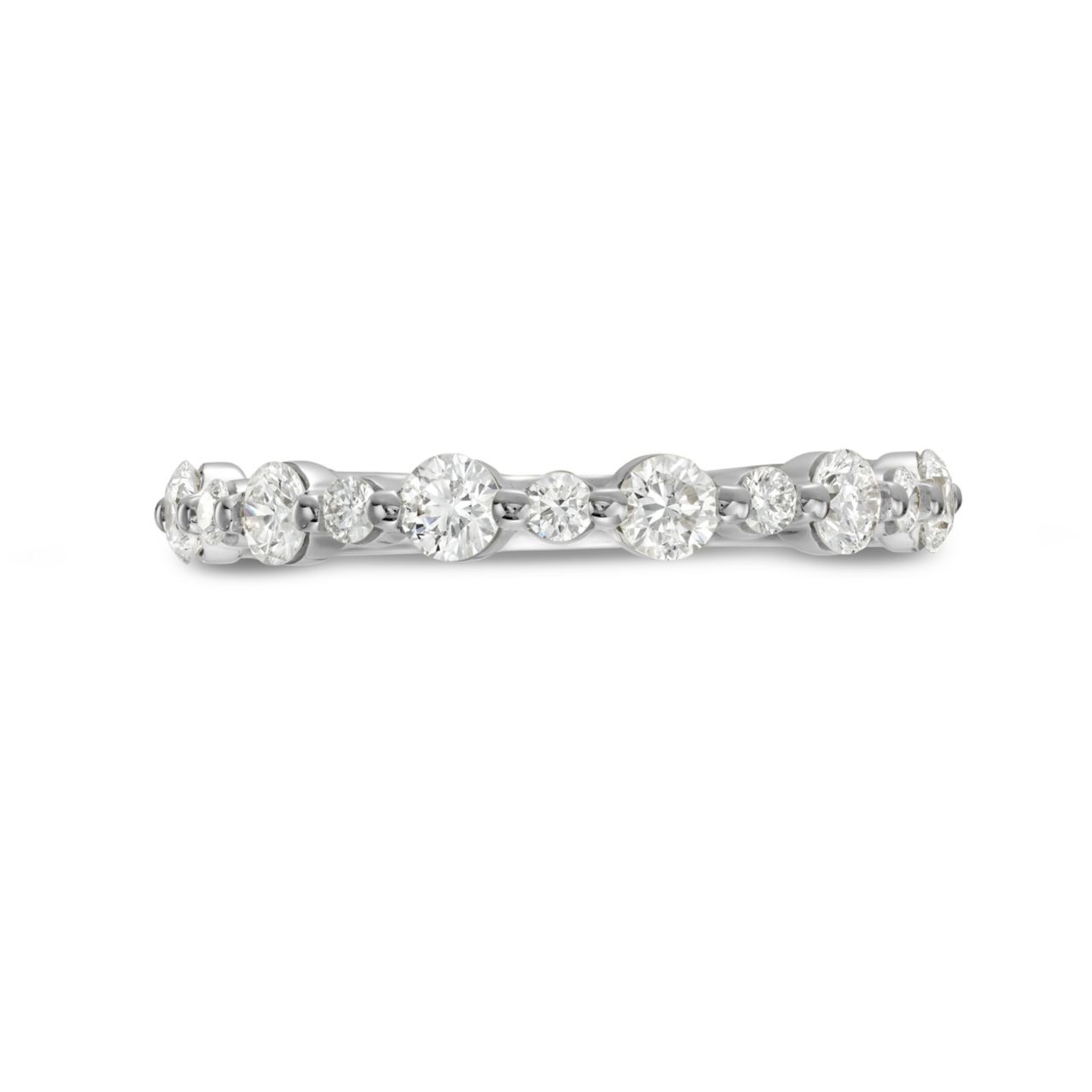 Single Prong Alternating Diamond Wedding Band by Adorette