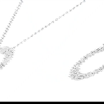 Oval and Emerald Diamond Circle Pendant