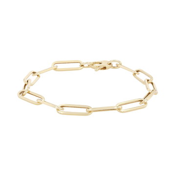 Gold Paperclip Chain Bracelet In Yellow Gold 14K