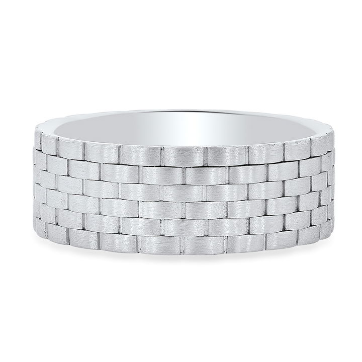 Yellow Gold 14K Matte Basket Weave 8mm Wedding Band