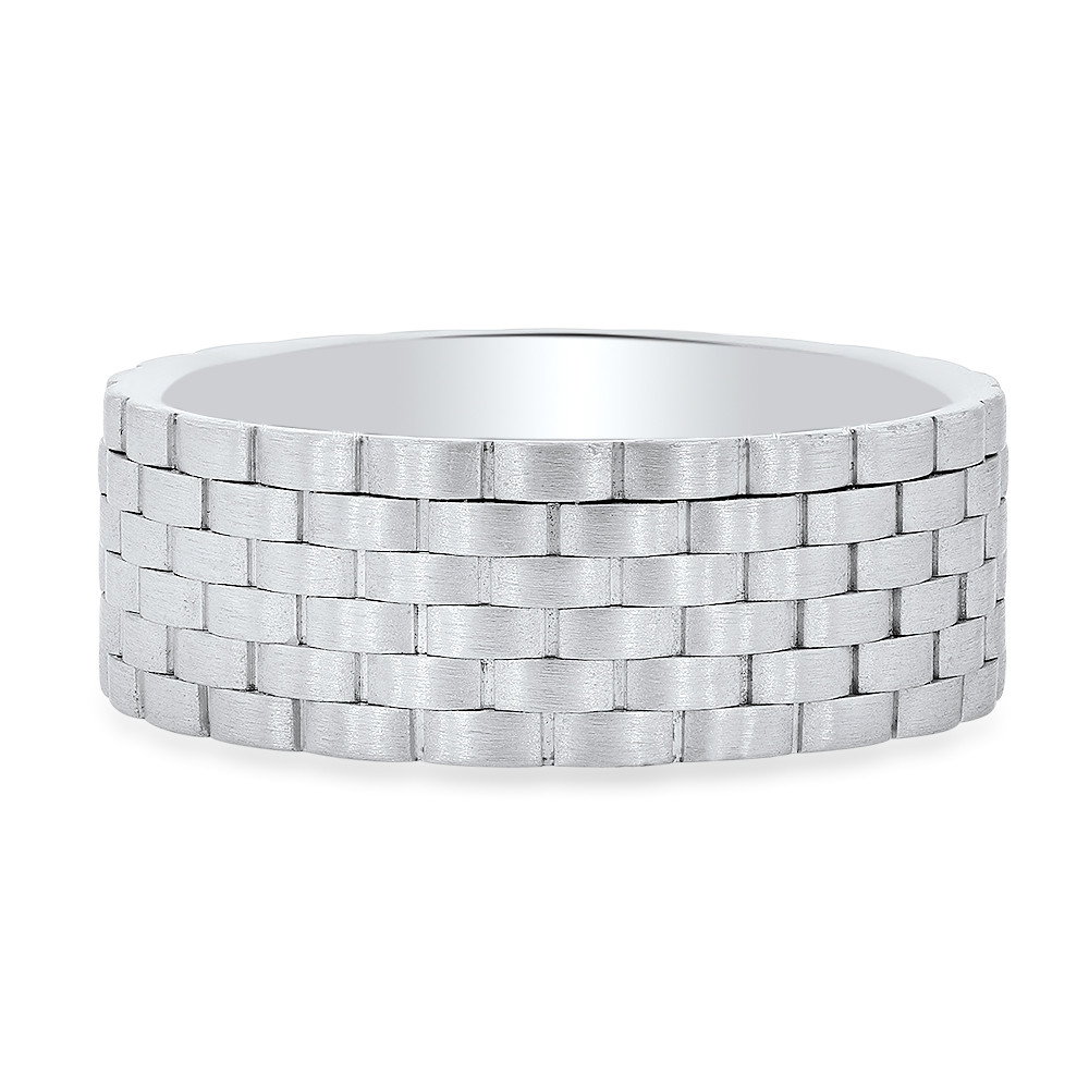 Matte Basket Weave 8mm Wedding Band 0