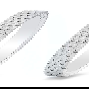 Matte Basket Weave 8mm Wedding Band 1