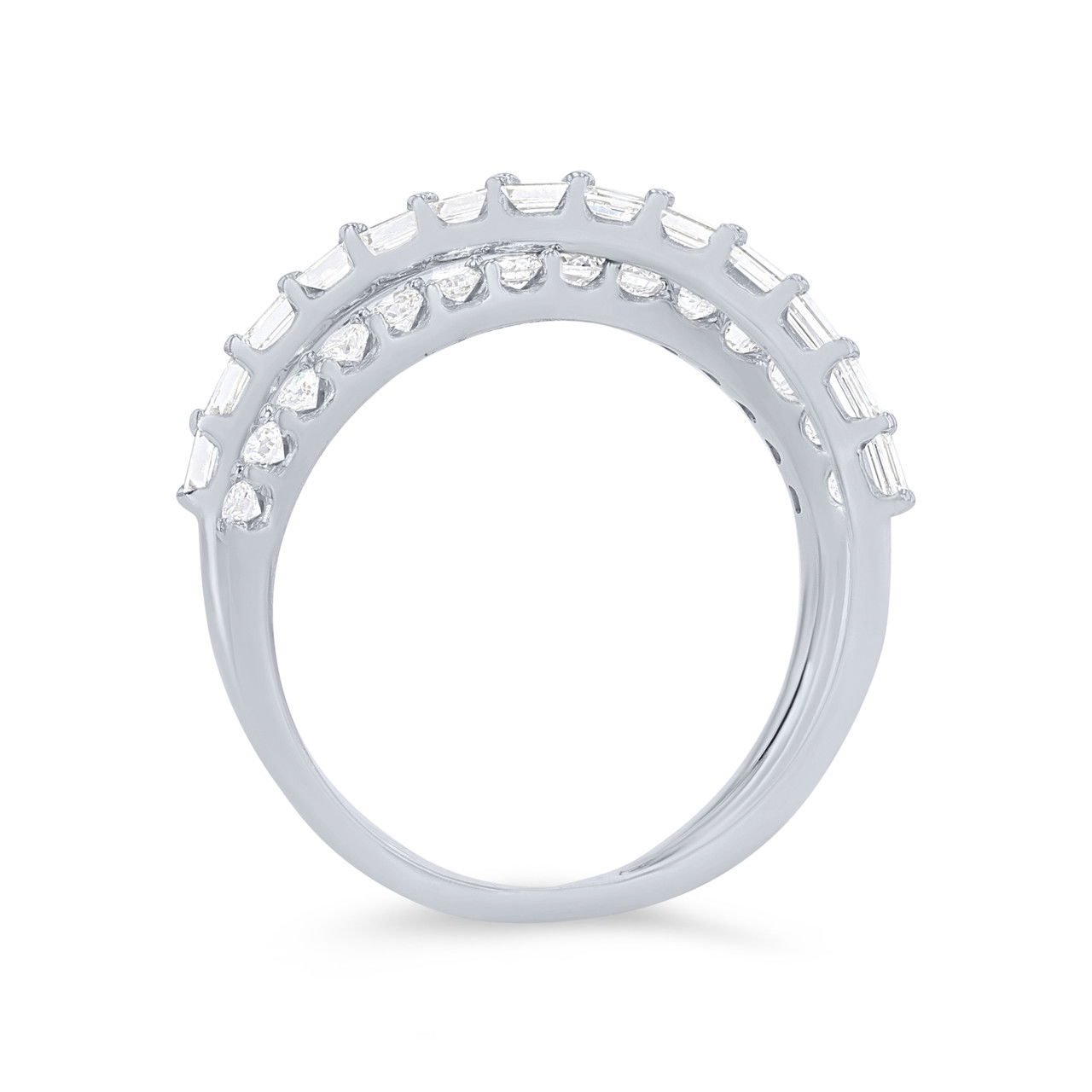 Mixed Diamond "X" Ring