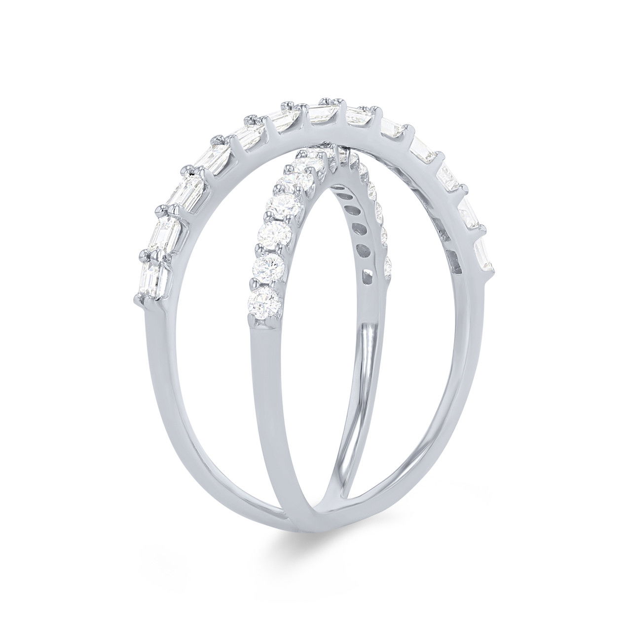 Mixed Diamond "X" Ring