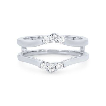 True Romance Contour Diamond Trio Ring Guard In White Gold 14K