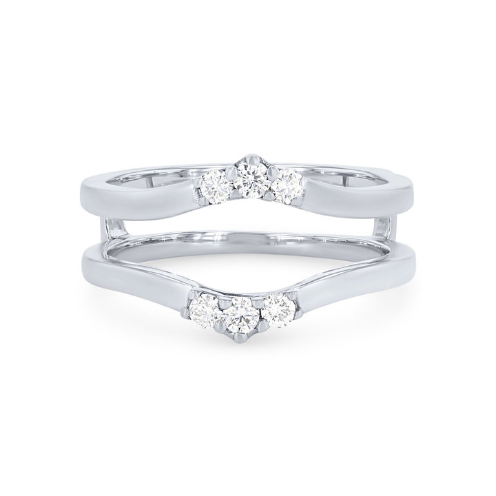 True Romance Contour Diamond Trio Ring Guard In White Gold 14K
