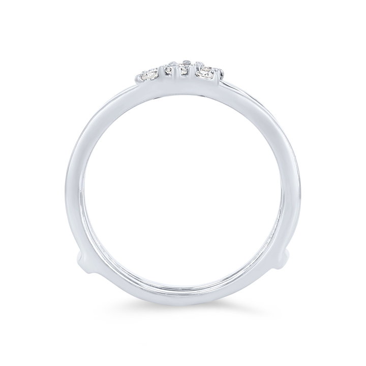 True Romance Contour Diamond Trio Ring Guard In White Gold 14K