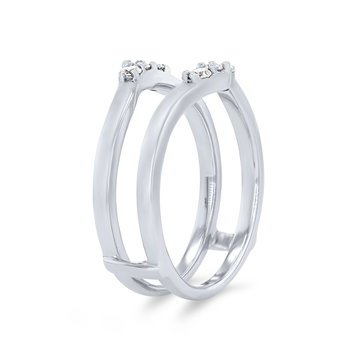 True Romance Contour Diamond Trio Ring Guard In White Gold 14K