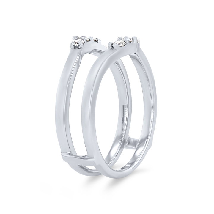 True Romance Contour Diamond Trio Ring Guard In White Gold 14K
