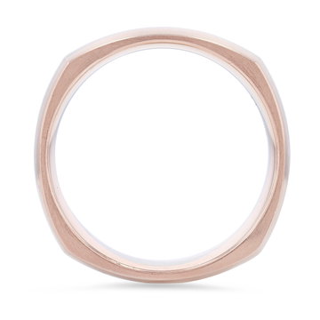 Two-Tone Square Wedding Band In Rose Gold/white Gold 14K