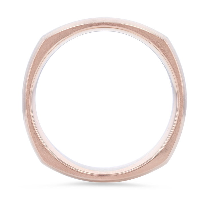 Two-Tone Square Wedding Band In Rose Gold/white Gold 14K