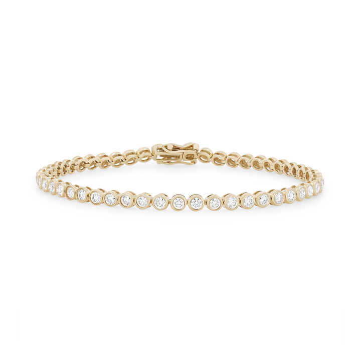 Diamond Bezel Tennis Bracelet In Yellow Gold 14K