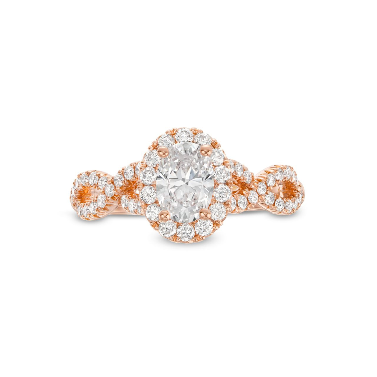 Oval Halo Twist Engagement Setting by Adorette