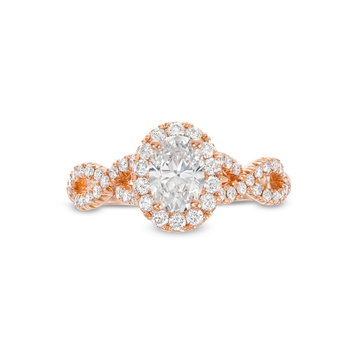Oval Halo Twist Engagement Setting by Adorette In White Gold 14K