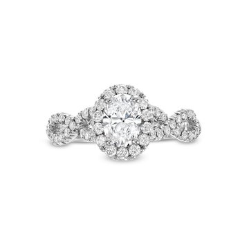 Oval Halo Twist Engagement Setting by Adorette In White Gold 14K