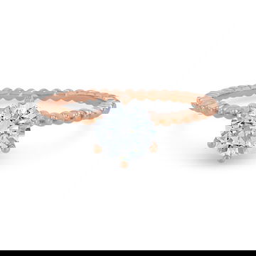 Solitaire Six Prong Beaded Engagement Setting