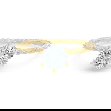 Solitaire Six Prong Beaded Engagement Setting