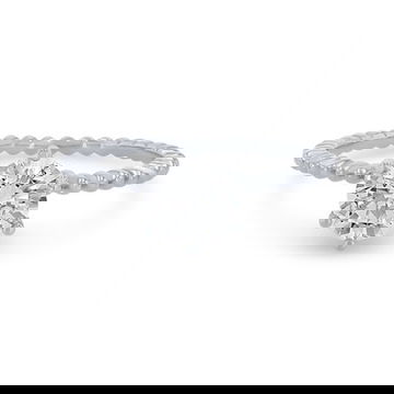Solitaire Six Prong Beaded Engagement Setting