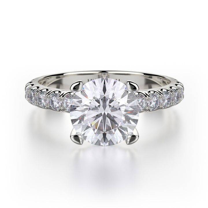 White Gold 18K Michael M. Crown Open Diamond Head Engagement Setting