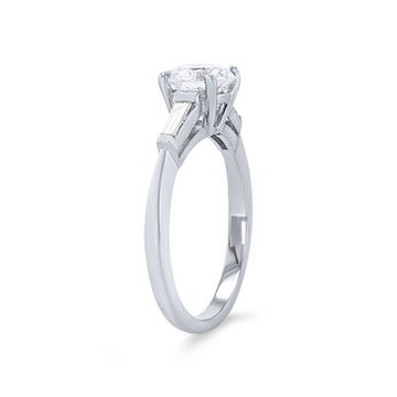 Three Stone Baguette Diamond Engagement Setting