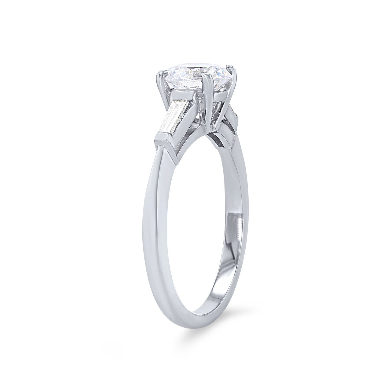Three Stone Baguette Diamond Engagement Setting