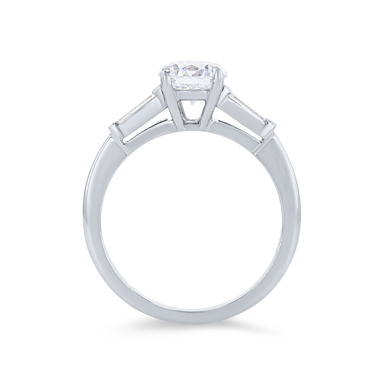 Three Stone Baguette Diamond Engagement Setting