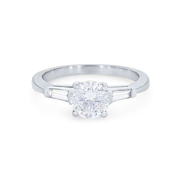 Three Stone Baguette Diamond Engagement Setting
