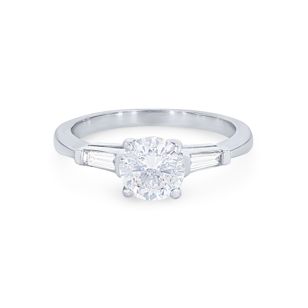 Three Stone Baguette Diamond Engagement Setting