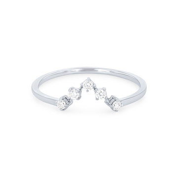 True Romance Contour Offset Diamond Wedding Band In White Gold 14K