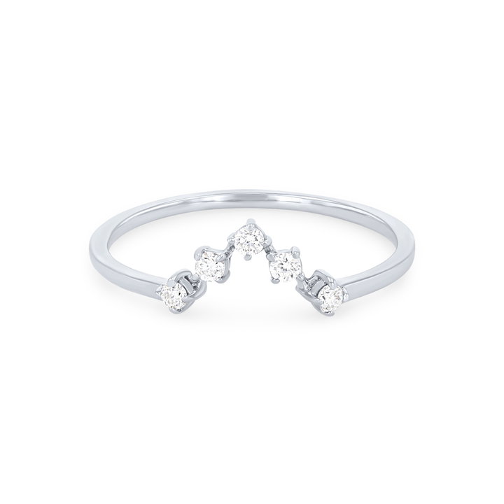 True Romance Contour Offset Diamond Wedding Band In White Gold 14K