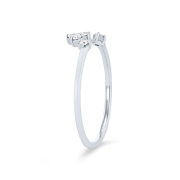 True Romance Contour Offset Diamond Wedding Band In White Gold 14K