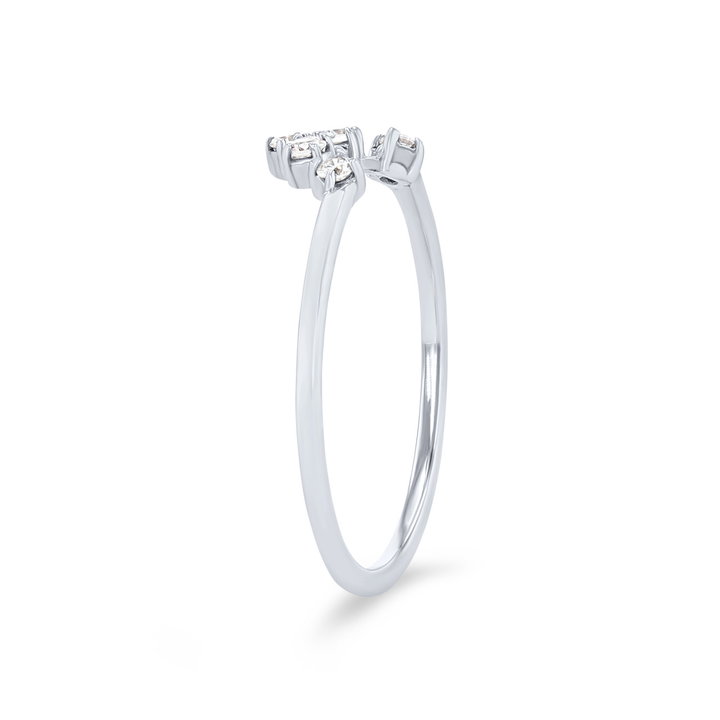 True Romance Contour Offset Diamond Wedding Band In White Gold 14K
