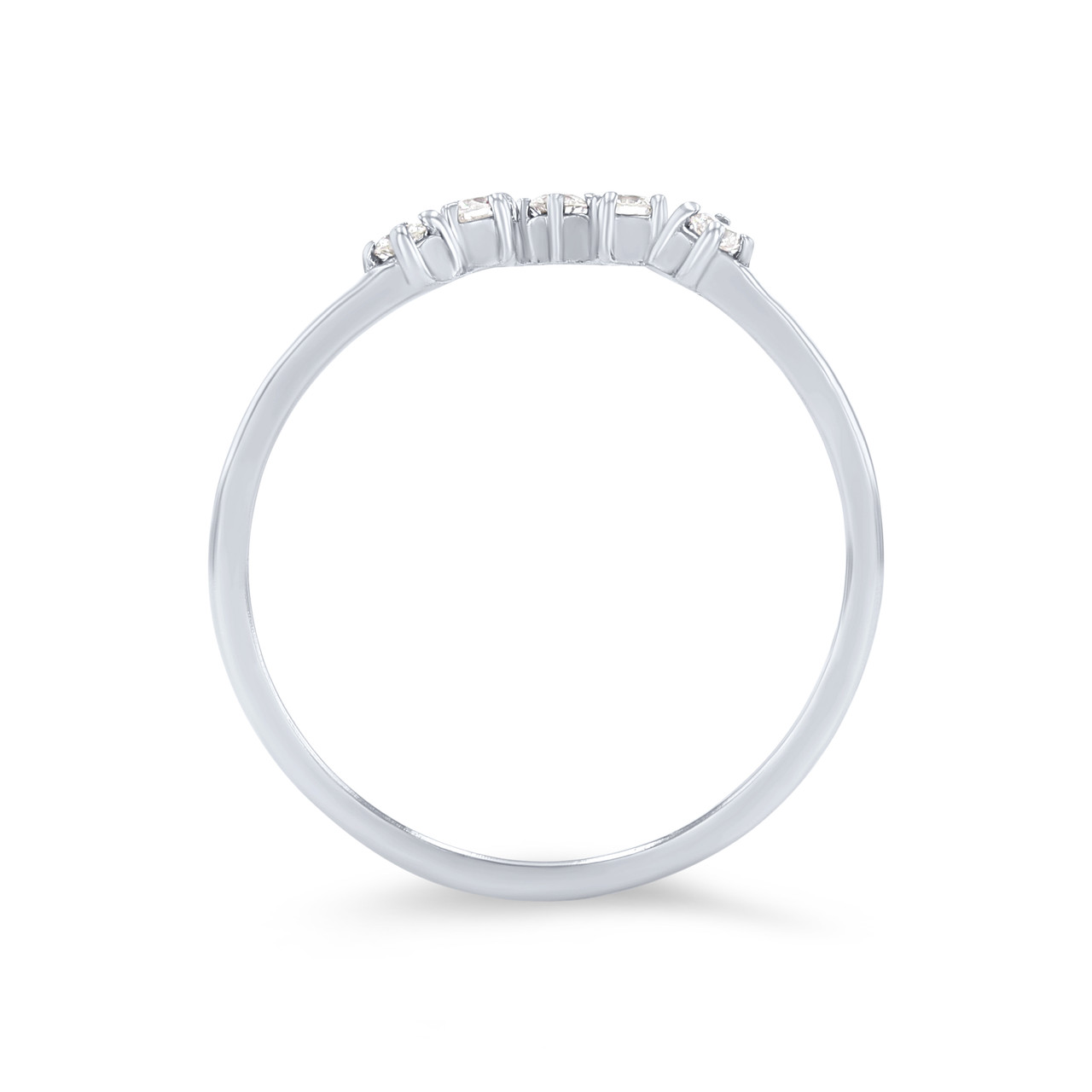True Romance Contour Offset Diamond Wedding Band
