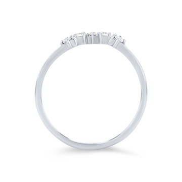 True Romance Contour Offset Diamond Wedding Band In White Gold 14K