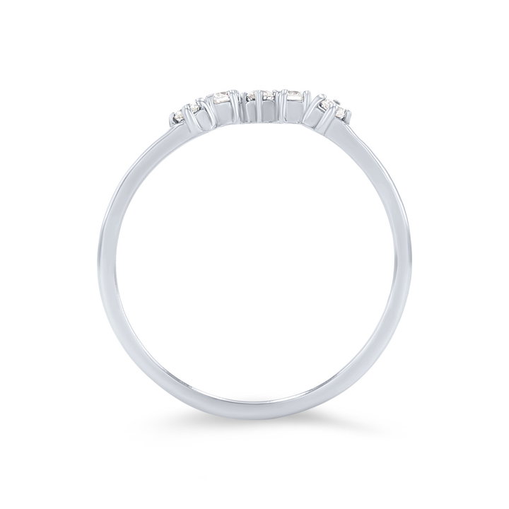 True Romance Contour Offset Diamond Wedding Band In White Gold 14K