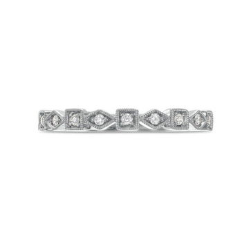 Geometric Frame Milgrain Wedding Band by Diamonds Direct Designs 3