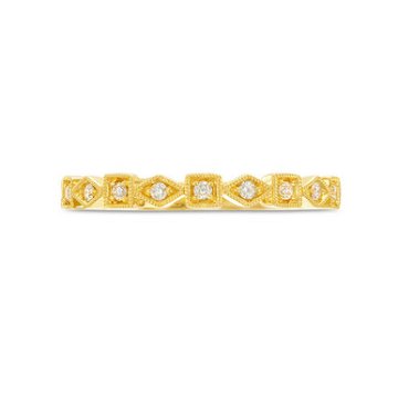 Geometric Frame Milgrain Wedding Band by Diamonds Direct Designs 2