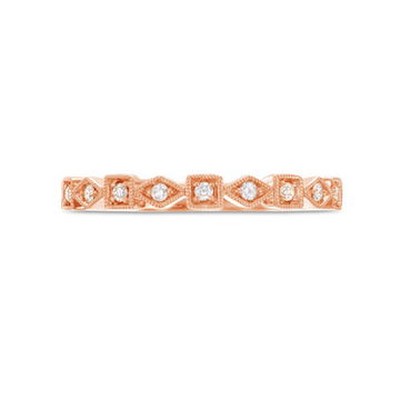 Geometric Frame Milgrain Wedding Band by Diamonds Direct Designs 1