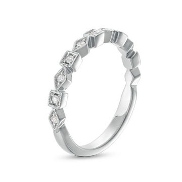 Geometric Frame Milgrain Wedding Band by Diamonds Direct Designs 12